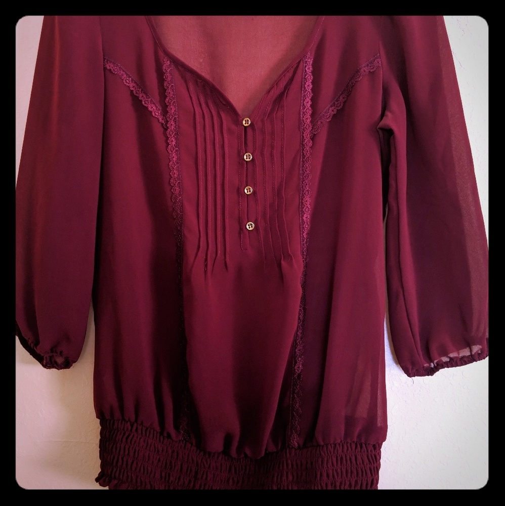 Burgundy formal blouse